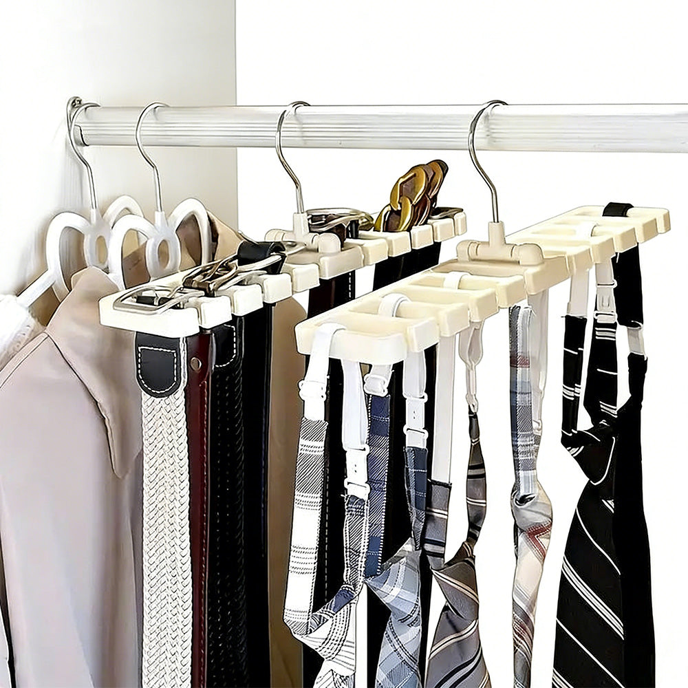 2Pcs Belt and Tie Hanger for Closet Organizer with 20 Hooks