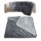 Water-Resistant Reversible Flannel Blanket Machine-Washable for Bed Sofa Camping-Grey