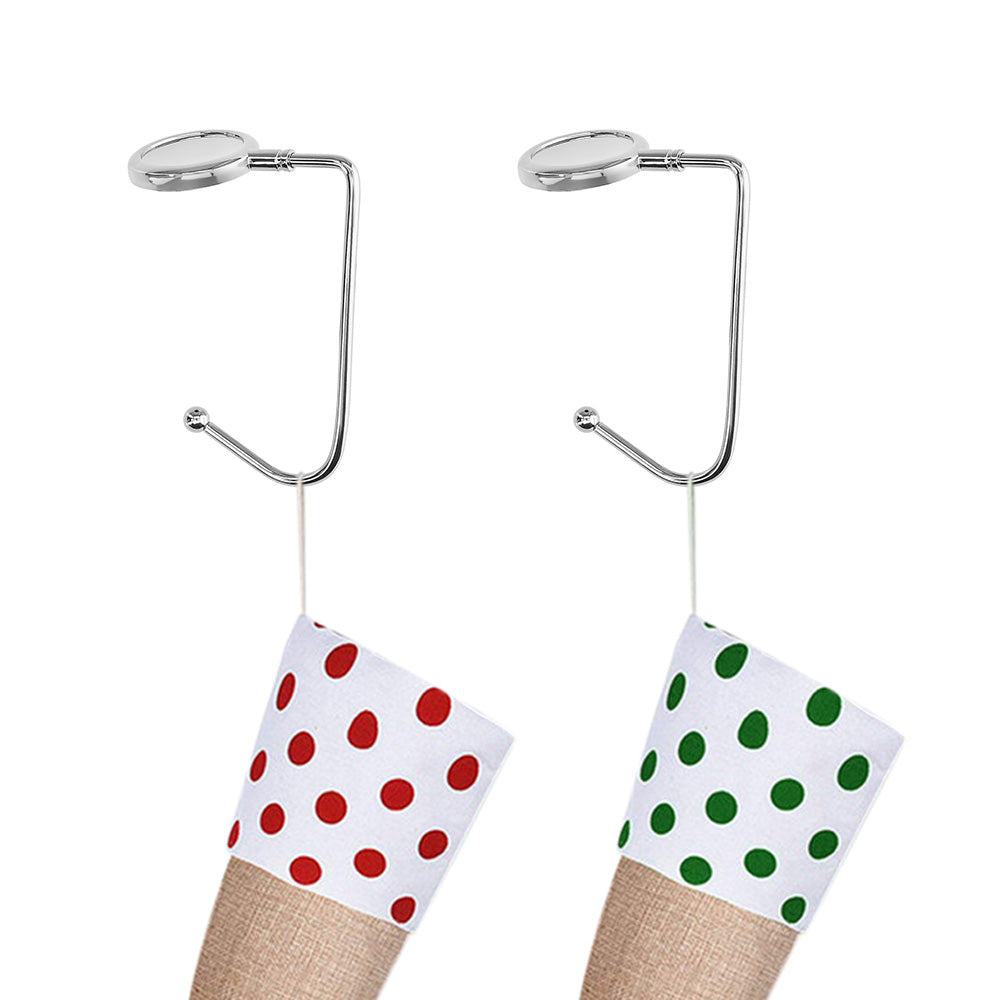 2 Pack 30mm Metal Straight Hooks for Christmas Stockings and Bags