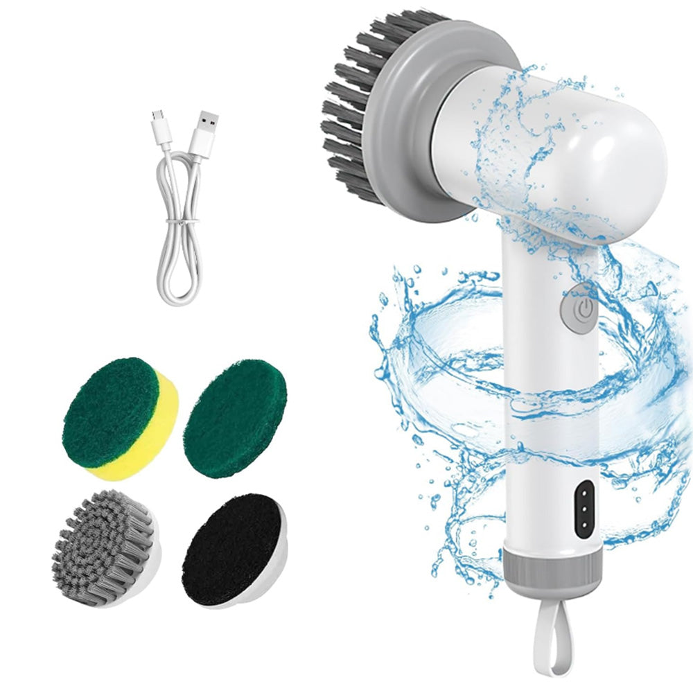 Electric Spin Scrubber with 3 Cleaning Heads Cordless Rechargeable Cleaning Brush