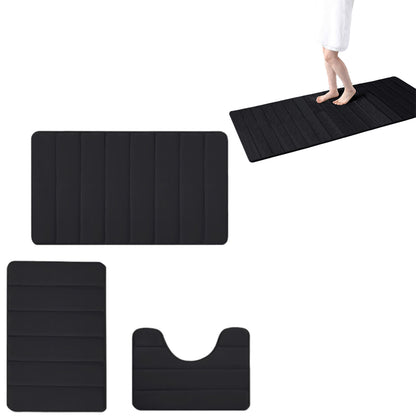 3Pcs Coral Fleece Bathroom Mat Anti Slip Toilet Rugs Fast Absorbent