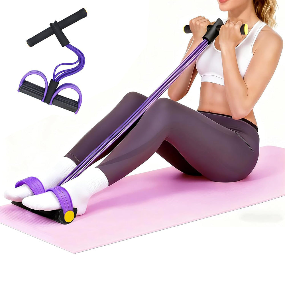 Foot Leg 6 Tube Pedal Resistance Band Body Stretch Pull Rope