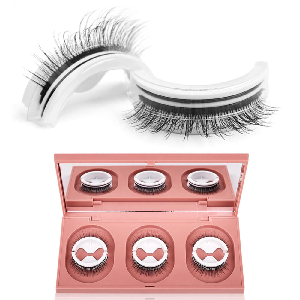 3 Pairs Eyelashes Self-Adhesive Natural Multiple Reversible Glue Free Reusable Eyelashes