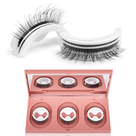 3 Pairs Eyelashes Self-Adhesive Natural Multiple Reversible Glue Free Reusable Eyelashes