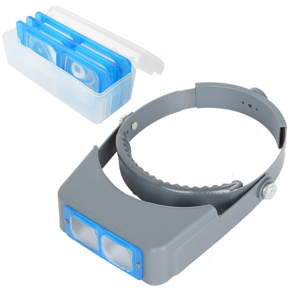 Head Wearing Magnifying Glass Optical Head Band with 4 Lens Eye Loupe