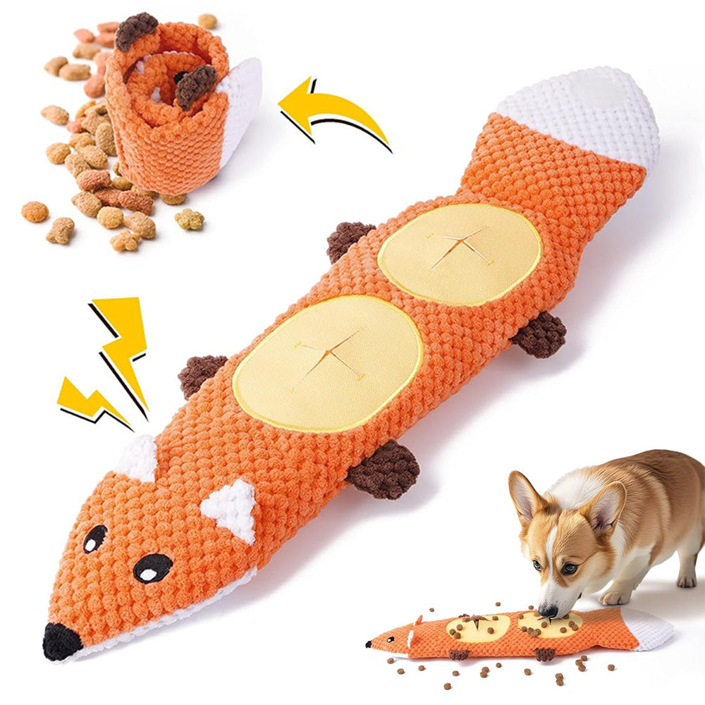 Roll Up Treat Dispensing Dog Toy with Squeaker for Small Medium Dogs