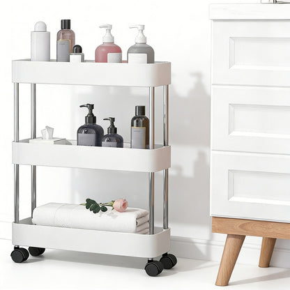 Slim Rolling Storage Cart Bathroom Shelves Organizer for Kitchen Laundry