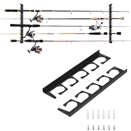 Horizontal Wall Mount Fishing Rod Storage Rack