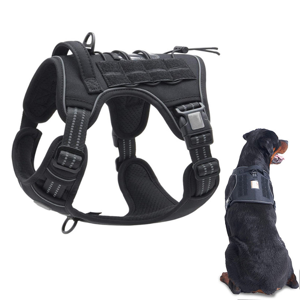 Tactical Dog Harness with Handle Reflective No Pull Military Working Vest