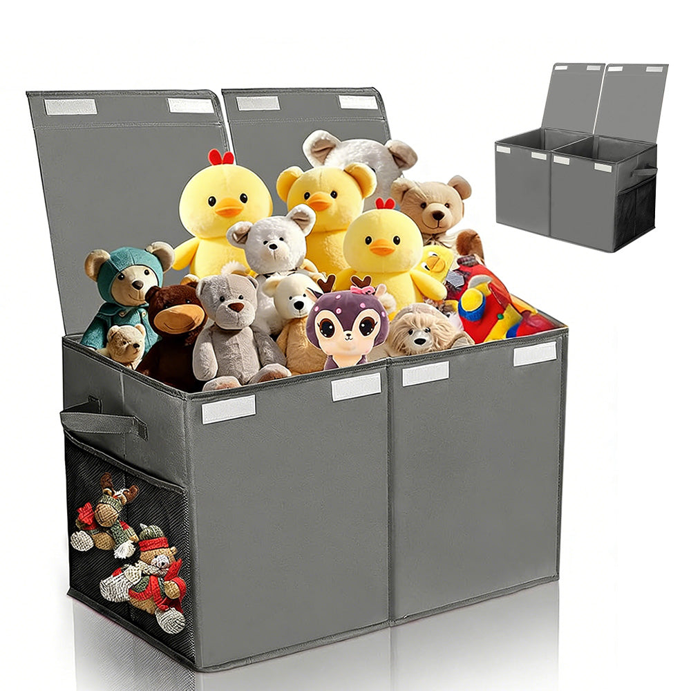 Foldable Toy Storage Organizer Box with Lid and Dividers