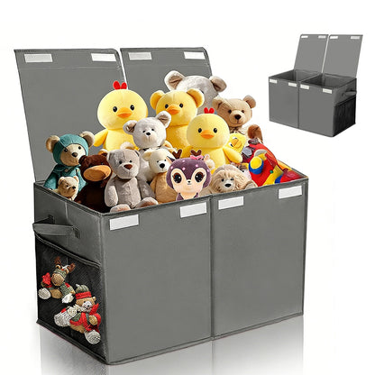 Foldable Toy Storage Organizer Box with Lid and Dividers