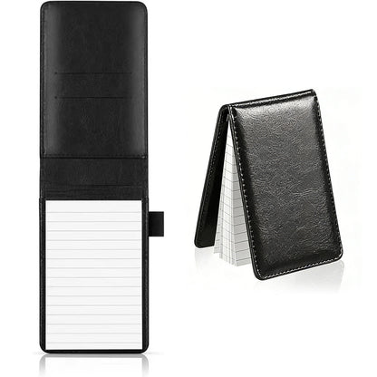A7 Mini Pocket Notebook PU Leather Notepad with Pen Holder Card Slot
