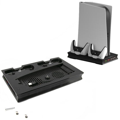 For PS5 Vertical Stand Cooling Fan with Dual Controller Charging Dock Station