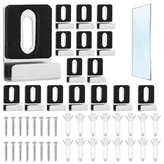 16Pcs Metal Mirror Holder Kit Loaded Mirror Hanger Clips Set