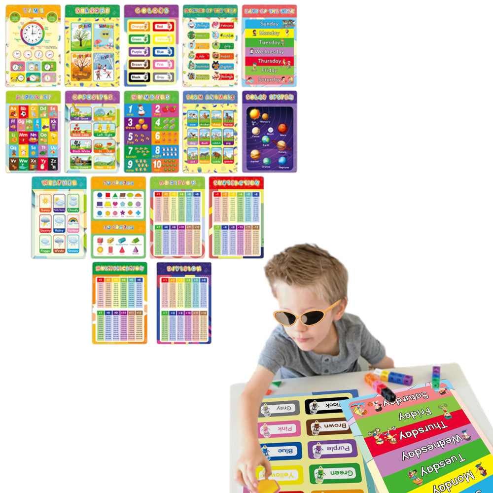 16Pcs Educational Preschool Posters for Classroom And Kindergarten