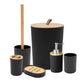 6 Pcs Bathroom Wash Set with Bamboo Lids and Plastic Body