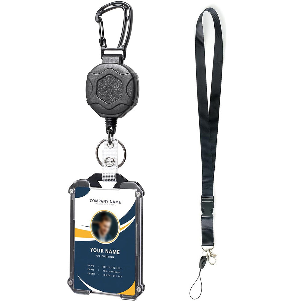 Badge Holder Retractable ID Cards Holder with Lanyard
