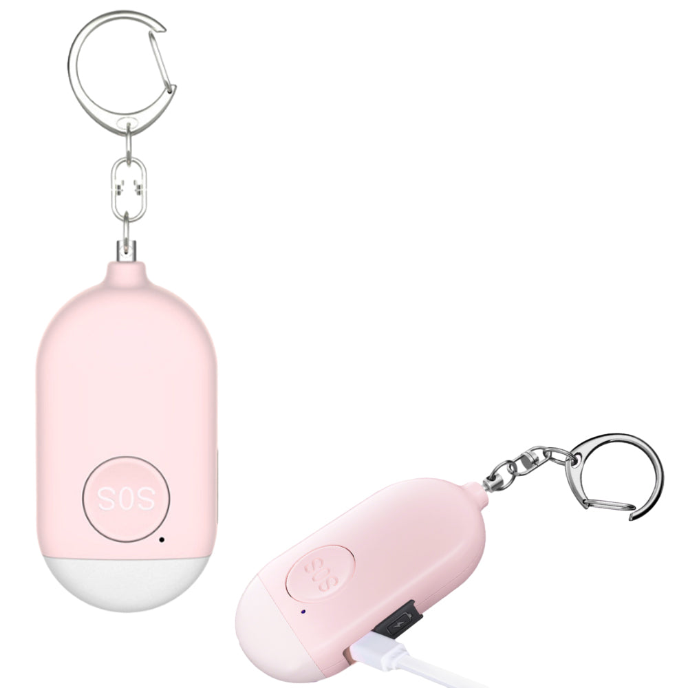 Rechargeable Personal Security Alarm Keychain With LED 130dB Self-Defense Alarm