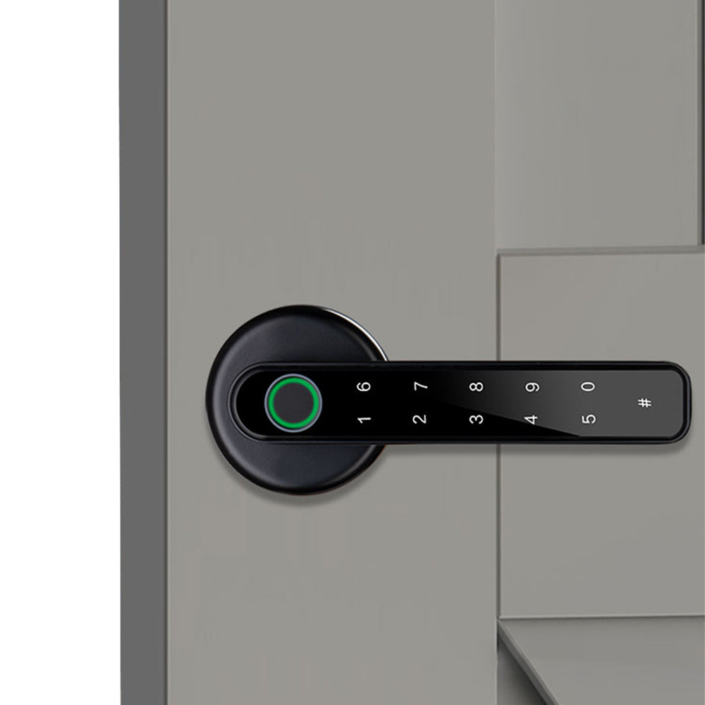 Smart Fingerprint Password Handle Door Lock with Tuya APP