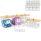 4Pcs Clear Laundry Storage Containers with Airtight Wooden Lids