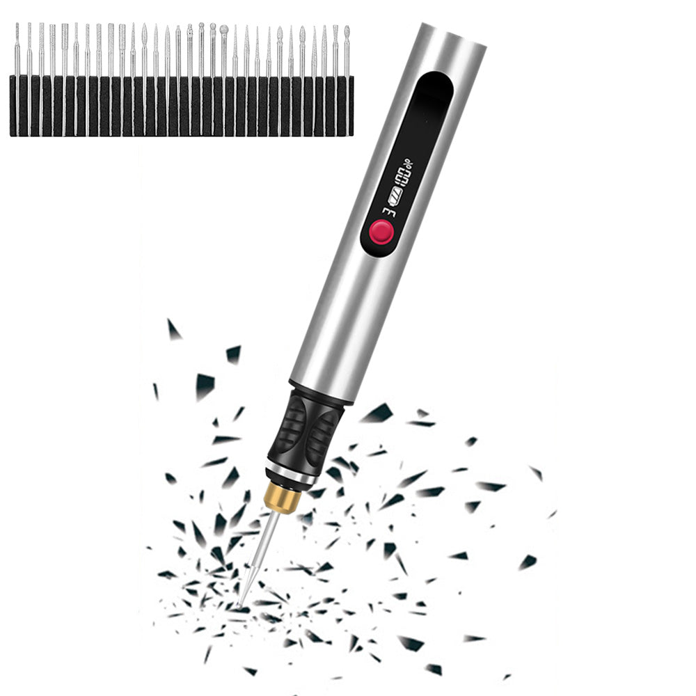 Electric Engraving Pen with 30 Bits 3-Speed Adjust Engraving Pen for Metal Wood Glass