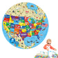 Round World Map Geography Puzzle Jigsaw for Kids