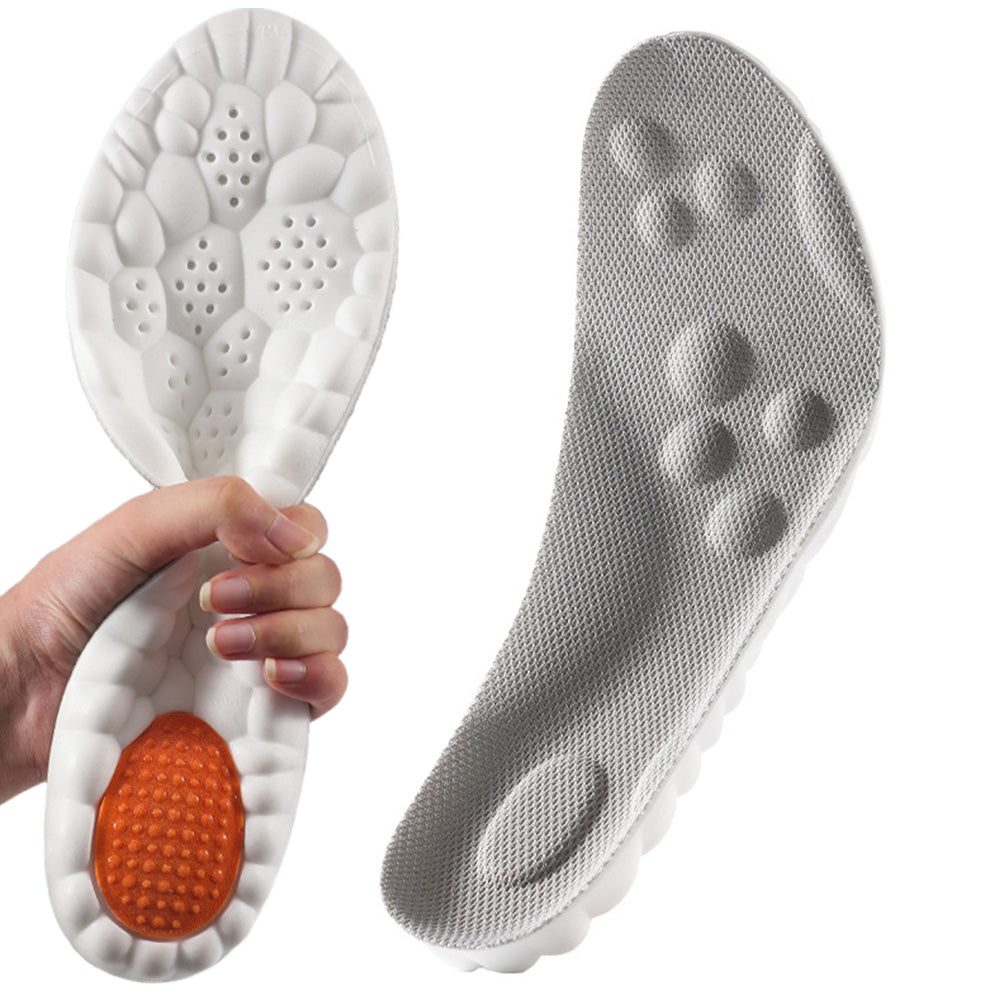 Pair of 4D Cloud-Soft Cushioning Insoles-Grey