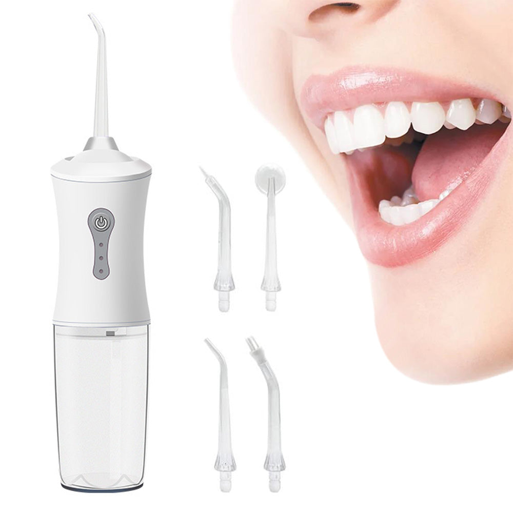Cordless Electric Water Flosser Teeth Cleaner Portable Oral Irrigator with 4 Nozzles
