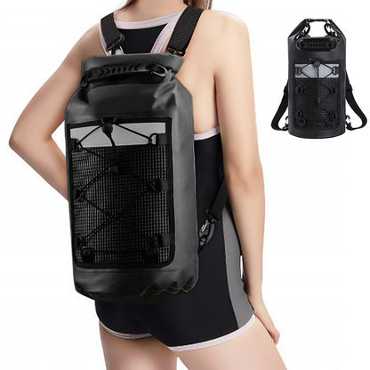 Roll-Top Backpack With Handle Dry Bag Outdoor Bag For Fishing Boating Camping