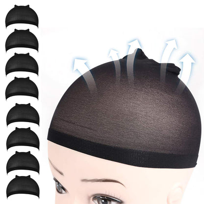 8Pcs Hair Net Wig Cap Stocking Hair Control Stretch Hair Net Hair Cap Stocking