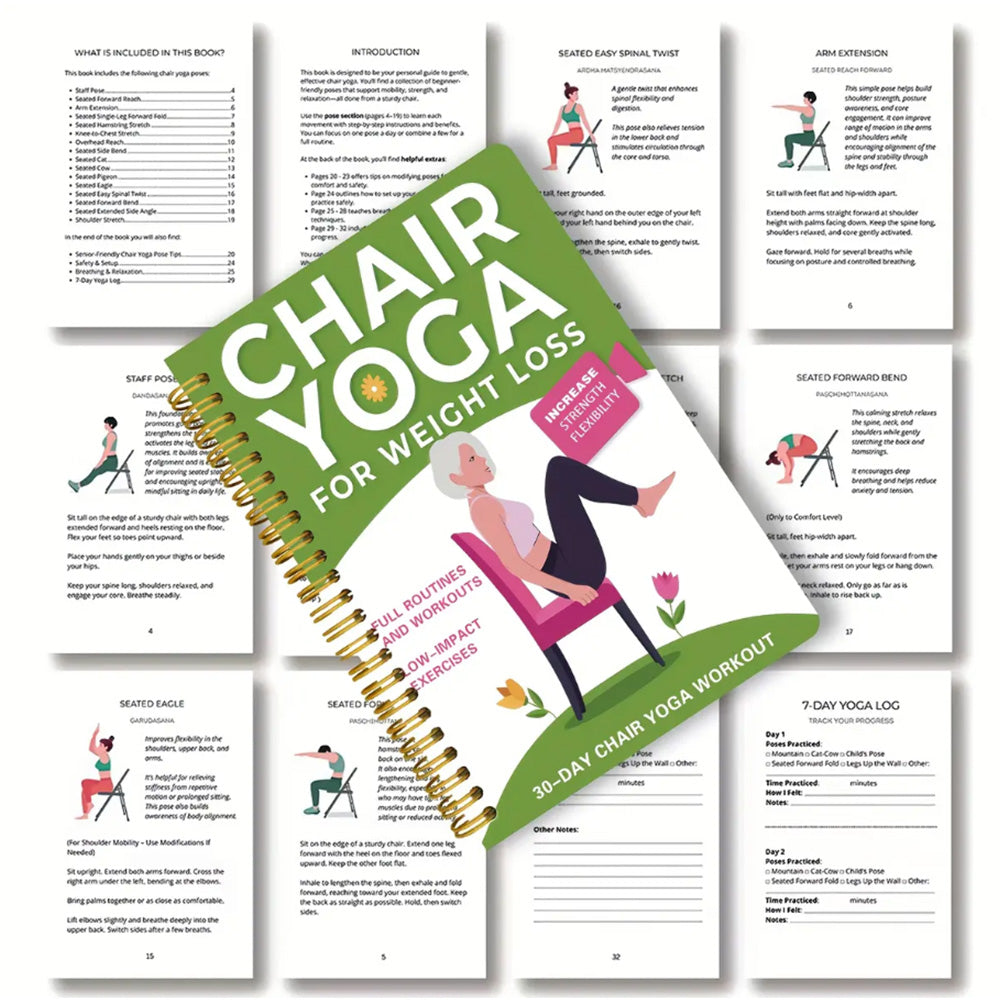 Chair Yoga Journal Notebook for Adults Seated Exercise Guide
