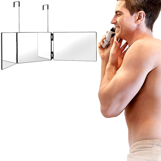 Adjustable Tri-Fold Hairdressing Makeup Mirror   with Hook