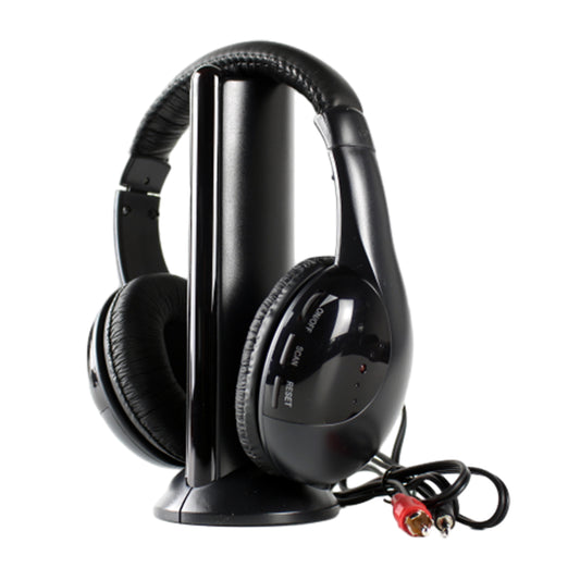 5 in 1 Wireless Headphones Rechargeable PC TV Radio Home Headset with Mic