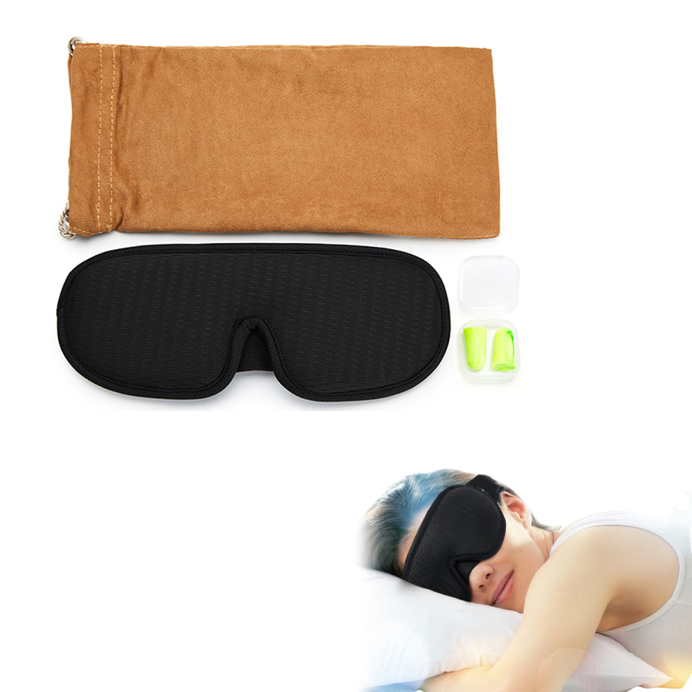 Travel Soft Memory Foam 3D Sleep Eye Mask with Earplugs
