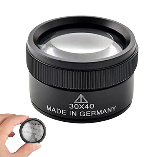 30X Magnifying Glass Optical Lens for Jewelry Coin Inspection Black