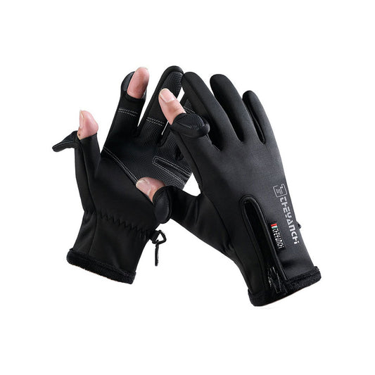 Winter Fishing Gloves with 2 Flip Finger for Touchscreen