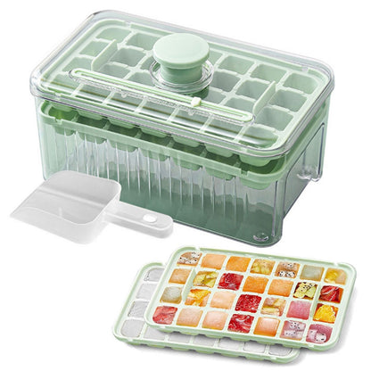 56 Grid Plastic Ice Tray Mold with Scoop Ice Cube Maker Storage Container Box