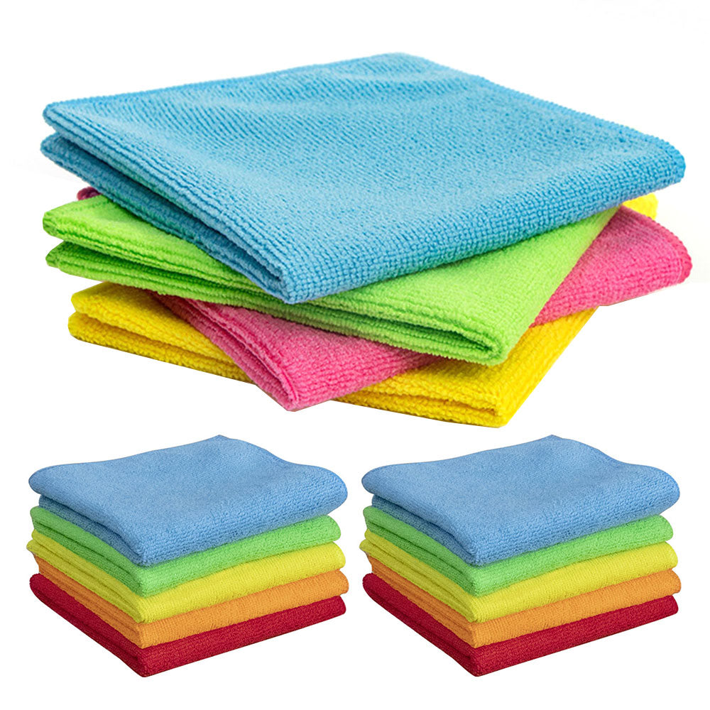10Pcs 30x30CM Microfiber Cleaning Cloths Bulk Car Kitchen Glass Cleaning Towels