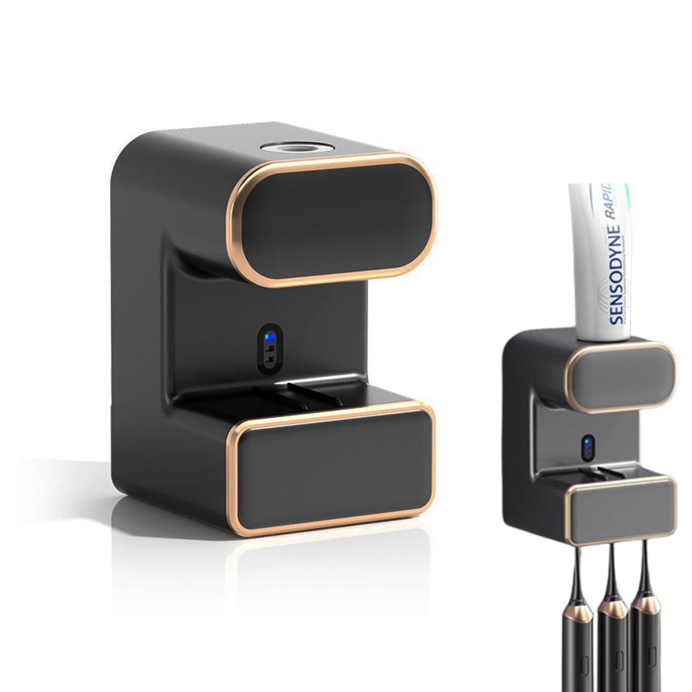Electric Toothpaste Dispenser with Toothbrush Holders