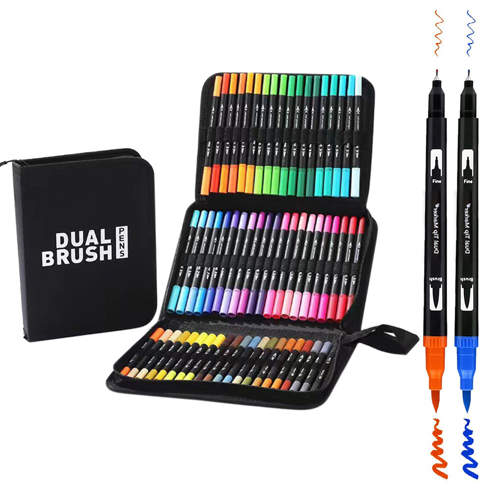 72 Colors Markers Dual Tip Markers Felt Tip For Adult Coloring Books