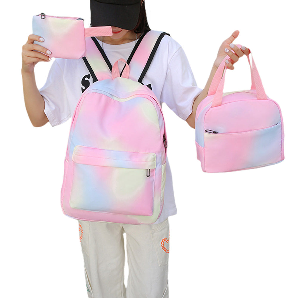 3PCS Boys Girls Gradient Color Backpack Set School Backpack Lunch Bag Pencil Case