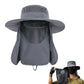 Outdoor Sun Protection Fishing Cap Wide Brim Hat With Neck Flap And Face Cover