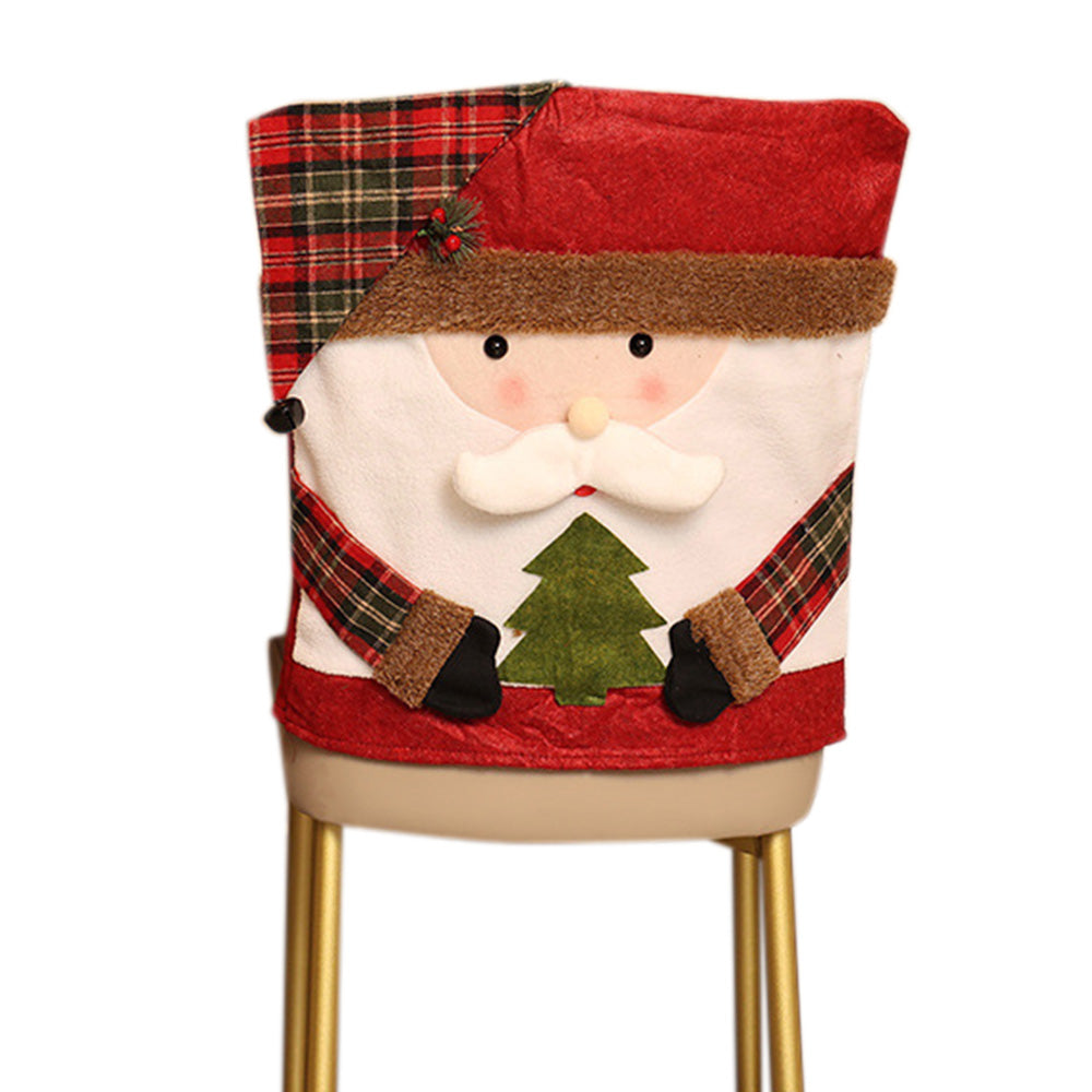 Christmas Chair Covers with Santa Hat for Holiday Dinner Party