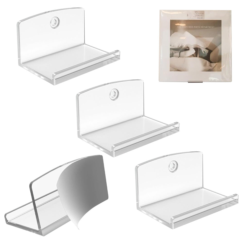 4Pcs Vinyl Wall Mount Record Wall Display Album Wall Mount for 1LP and 2LP