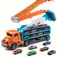 Carrier Truck Transport Car Toys Foldable 3 Layer Car Race Track Toys With 6 Toy Cars