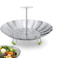 2Pcs Removable Handle Stainless Steel Folding Steamer Tray