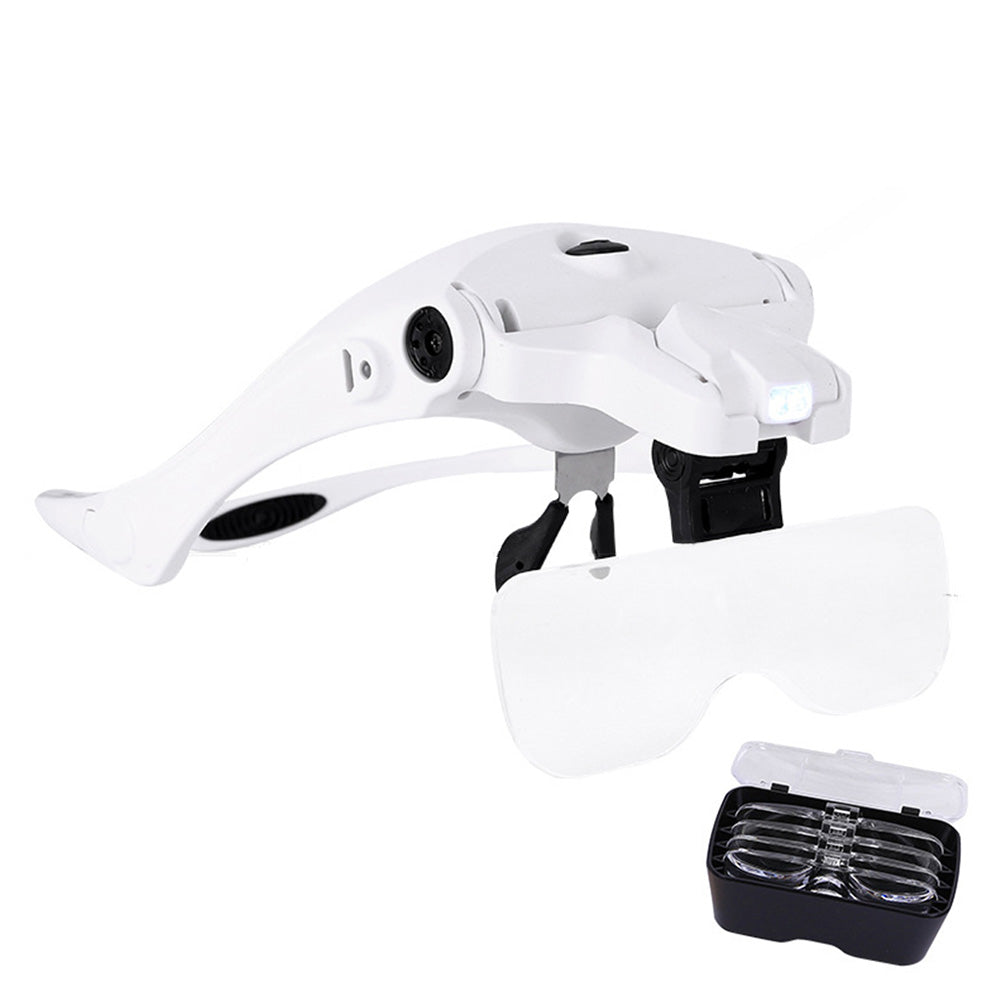 USB Rechargeable LED Head Optical Glasses for Reading and Crafting