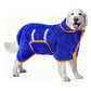 Pet Absorbent Bathrobe Dog Drying Towel Coat Soft Bath Wrap Pajamas-Blue