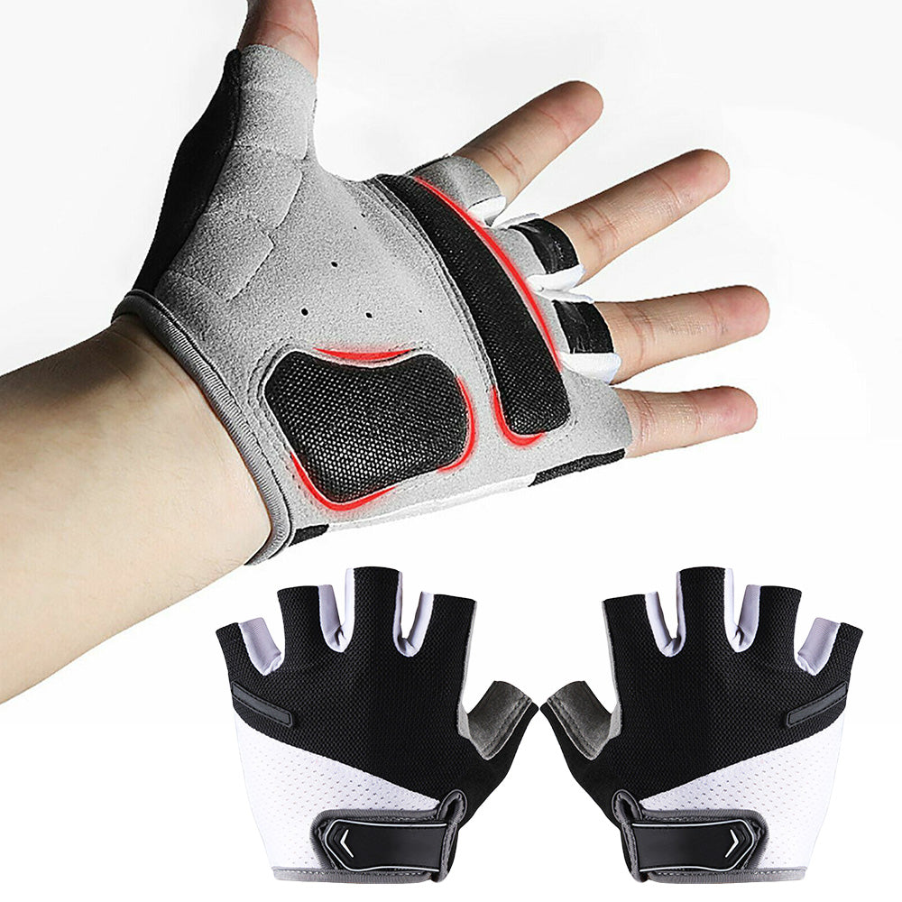 1 Pair Cycling Half Finger Bike Gloves With Anti Slip Pad For Unisex