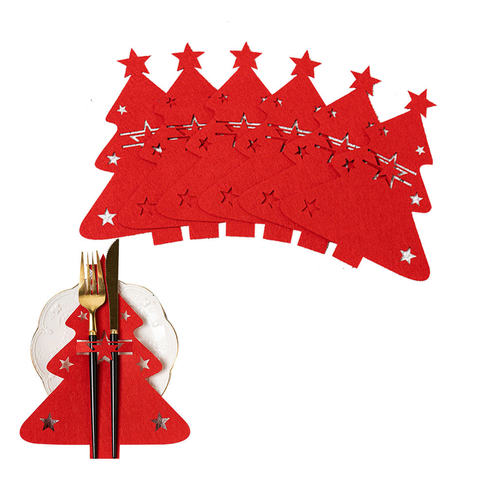 12Pcs Cutlery Bag Table Decoration Christmas Knife Fork Holder Tableware Organizer